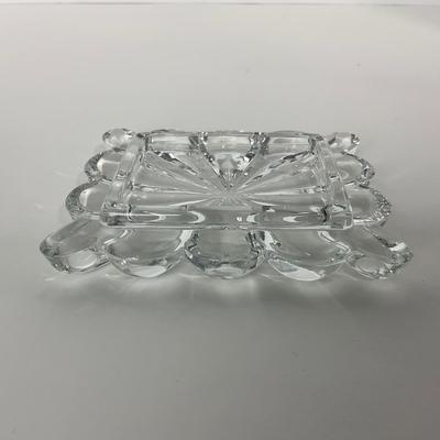 -126- HEISEY | Lidded Clear Crystal Trinket Dish