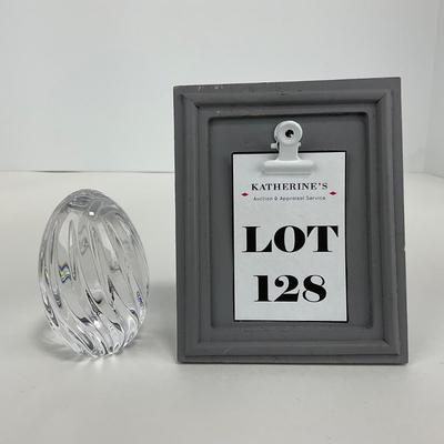 -128- ATLANTIS | Clear Glass Decorative Egg | Marked