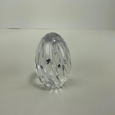 -128- ATLANTIS | Clear Glass Decorative Egg | Marked
