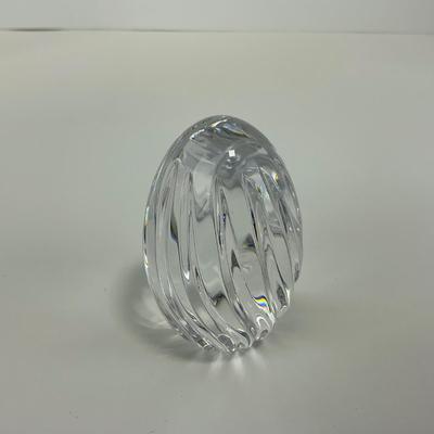 -128- ATLANTIS | Clear Glass Decorative Egg | Marked