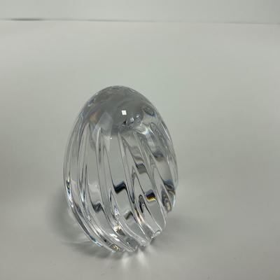 -128- ATLANTIS | Clear Glass Decorative Egg | Marked