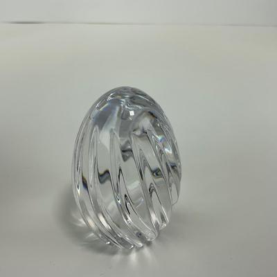 -128- ATLANTIS | Clear Glass Decorative Egg | Marked