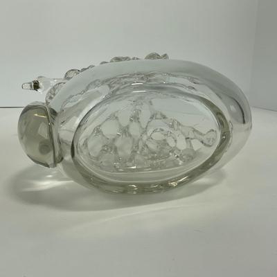 -130- COLLECTIBLE | Clear Glass Swan Basket