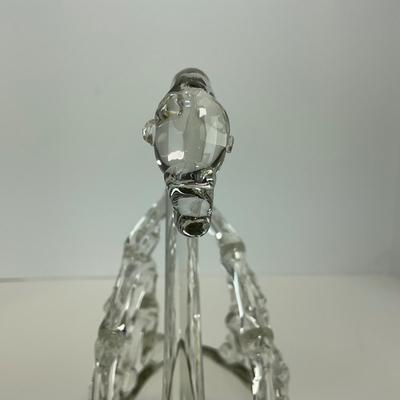 -130- COLLECTIBLE | Clear Glass Swan Basket