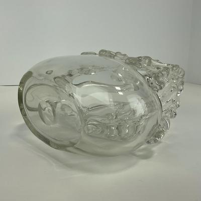 -130- COLLECTIBLE | Clear Glass Swan Basket