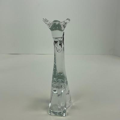 -131- ART GLASS | Clear Glass Giraffe Momma & Baby Figure
