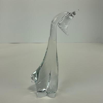 -131- ART GLASS | Clear Glass Giraffe Momma & Baby Figure