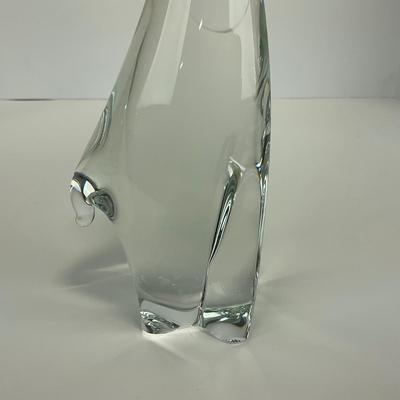 -131- ART GLASS | Clear Glass Giraffe Momma & Baby Figure