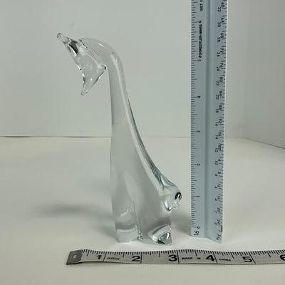 -131- ART GLASS | Clear Glass Giraffe Momma & Baby Figure