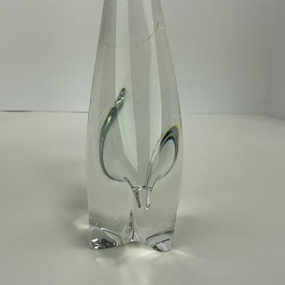 -131- ART GLASS | Clear Glass Giraffe Momma & Baby Figure