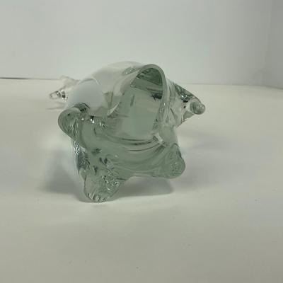 -131- ART GLASS | Clear Glass Giraffe Momma & Baby Figure