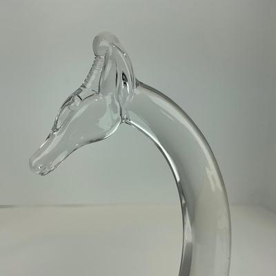 -133- HEISEY | Clear Glass Giraffe Figures