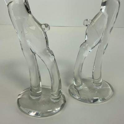 -133- HEISEY | Clear Glass Giraffe Figures