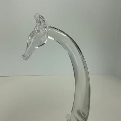 -133- HEISEY | Clear Glass Giraffe Figures