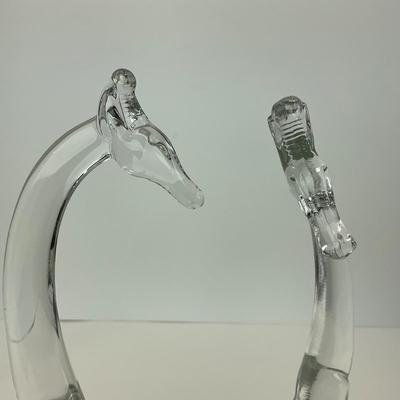 -133- HEISEY | Clear Glass Giraffe Figures