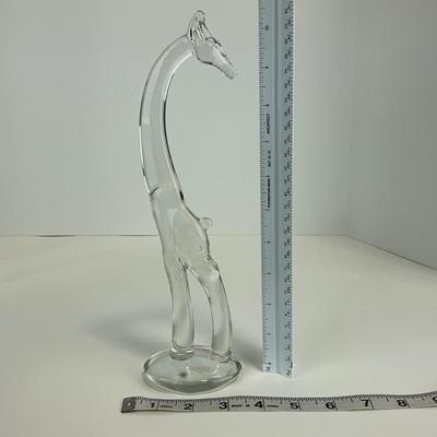-133- HEISEY | Clear Glass Giraffe Figures