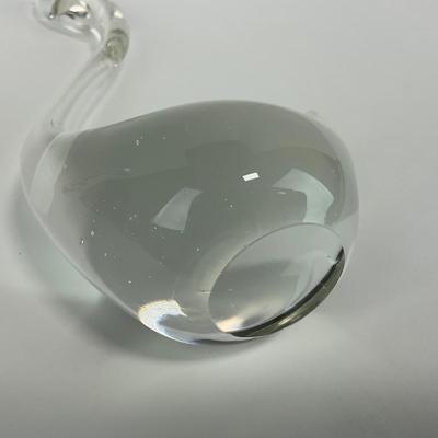 -135- ART GLASS | Clear Glass Mid Century Swan Figures