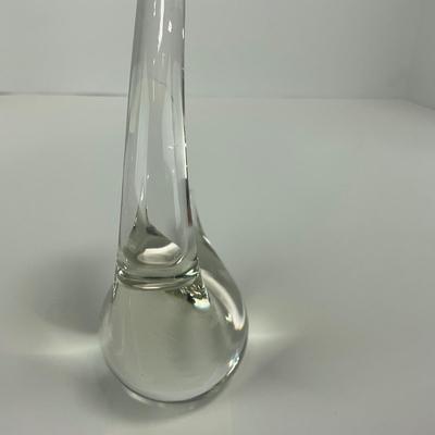 -135- ART GLASS | Clear Glass Mid Century Swan Figures