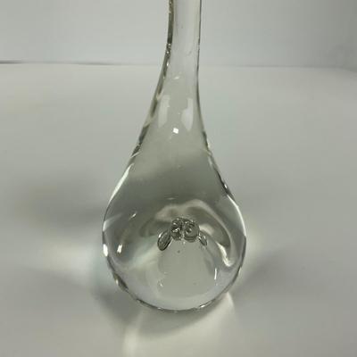 -135- ART GLASS | Clear Glass Mid Century Swan Figures