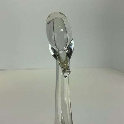 -135- ART GLASS | Clear Glass Mid Century Swan Figures