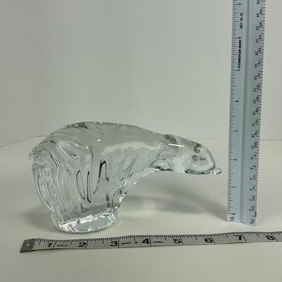 -136- ART GLASS | Clear Glass Polar Bear Figure
