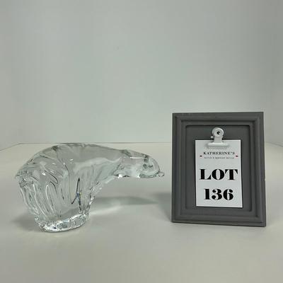 -136- ART GLASS | Clear Glass Polar Bear Figure