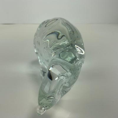 -136- ART GLASS | Clear Glass Polar Bear Figure