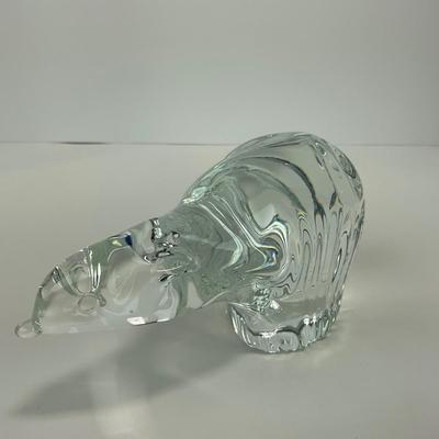-136- ART GLASS | Clear Glass Polar Bear Figure