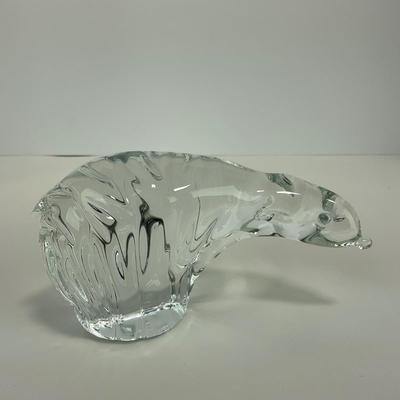 -136- ART GLASS | Clear Glass Polar Bear Figure