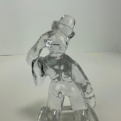 -138- NEW MARTINSVILLE | Clear Glass Woodsman Hunter Figure