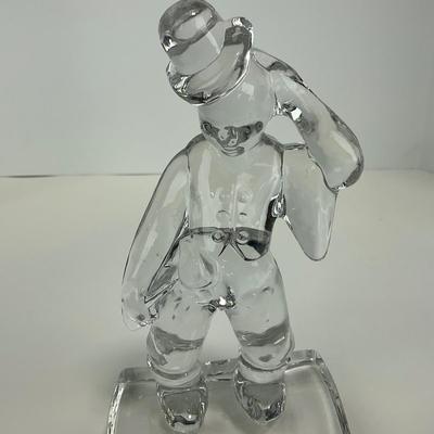 -138- NEW MARTINSVILLE | Clear Glass Woodsman Hunter Figure