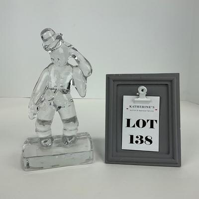 -138- NEW MARTINSVILLE | Clear Glass Woodsman Hunter Figure