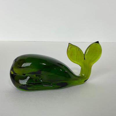 -139- VIKING | Green Glass Whale Figure