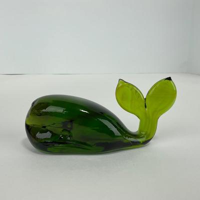 -139- VIKING | Green Glass Whale Figure
