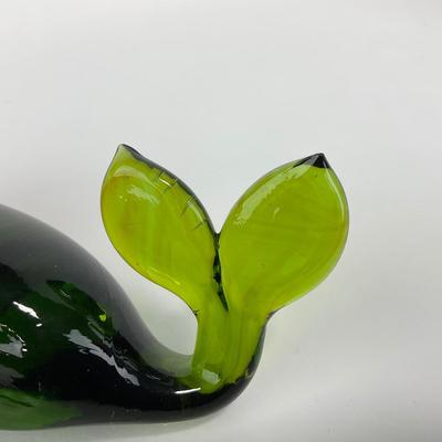-139- VIKING | Green Glass Whale Figure