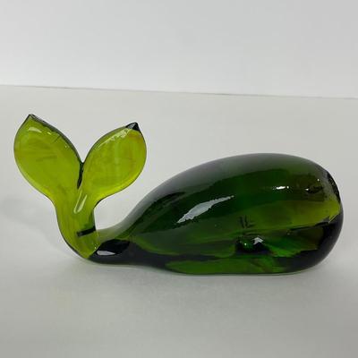 -139- VIKING | Green Glass Whale Figure