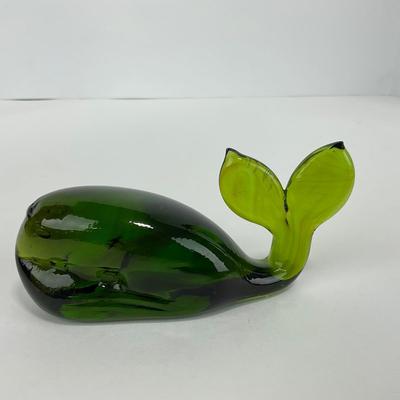 -139- VIKING | Green Glass Whale Figure