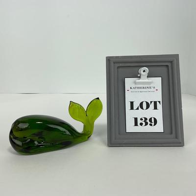 -139- VIKING | Green Glass Whale Figure