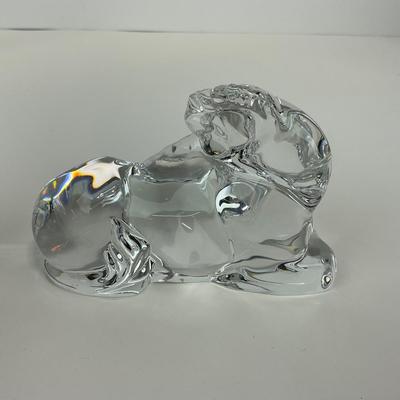 -140- BACCARAT | Crystal Sitting Unicorn Figure | Marked