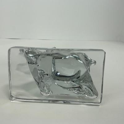 -141- NEW MARTINSVILLE | Clear Glass Elephant Figure