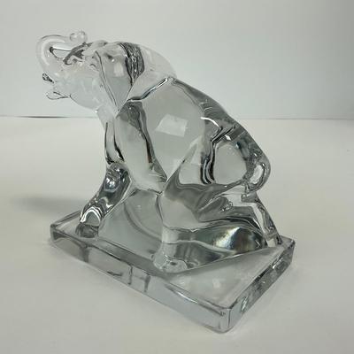 -141- NEW MARTINSVILLE | Clear Glass Elephant Figure