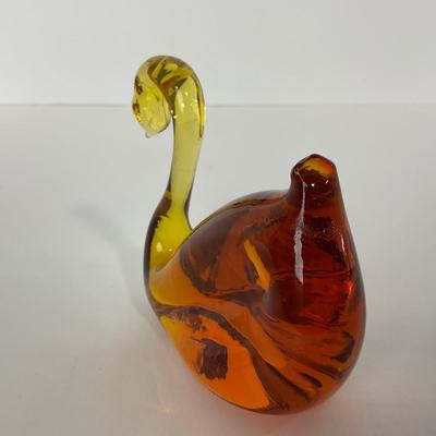 -144- PILGRIM | Amber Swan Paperweight Figure