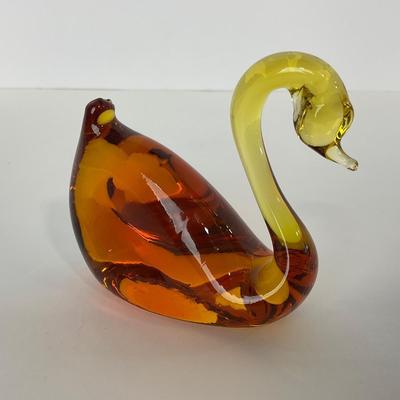 -144- PILGRIM | Amber Swan Paperweight Figure