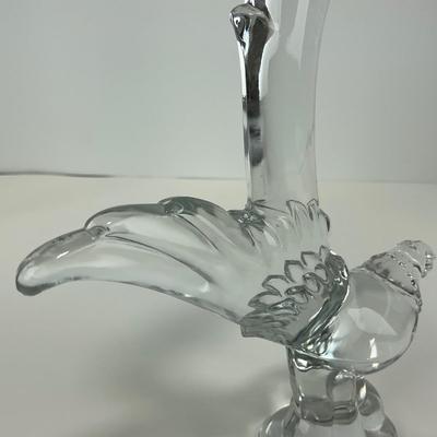 -145- HEISEY | Clear Glass Pheasant Figure