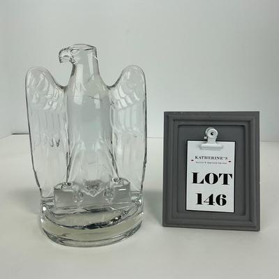 -146- FOSTORIA | Art Deco Lead Glass American Eagle Bookend