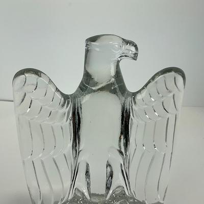 -146- FOSTORIA | Art Deco Lead Glass American Eagle Bookend