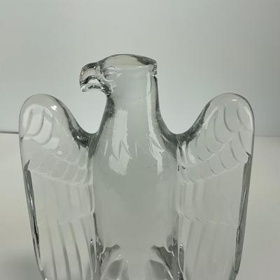 -146- FOSTORIA | Art Deco Lead Glass American Eagle Bookend
