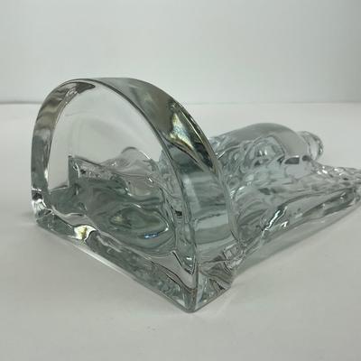 -146- FOSTORIA | Art Deco Lead Glass American Eagle Bookend