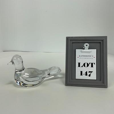 -147- BACCARAT | Crystal Duck Figure | Signed & Stamped