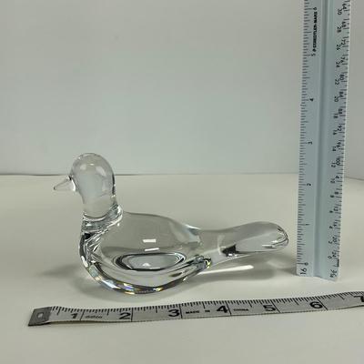 -147- BACCARAT | Crystal Duck Figure | Signed & Stamped
